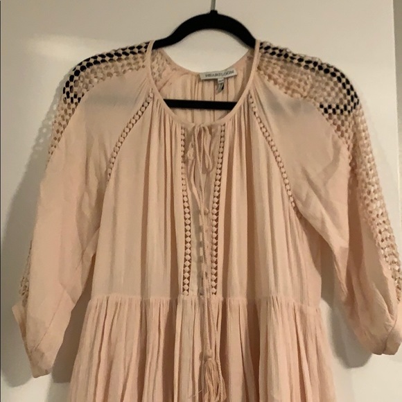 A blush pink see through arms mini classy dress - Picture 2 of 2